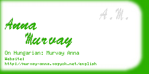 anna murvay business card